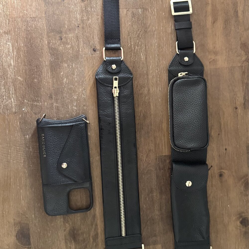 Black Bandolier iphone 12 case with Billie Strap